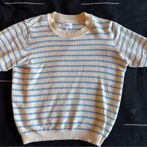 Lisbon, Portugal-made blue and cream stripe sweater